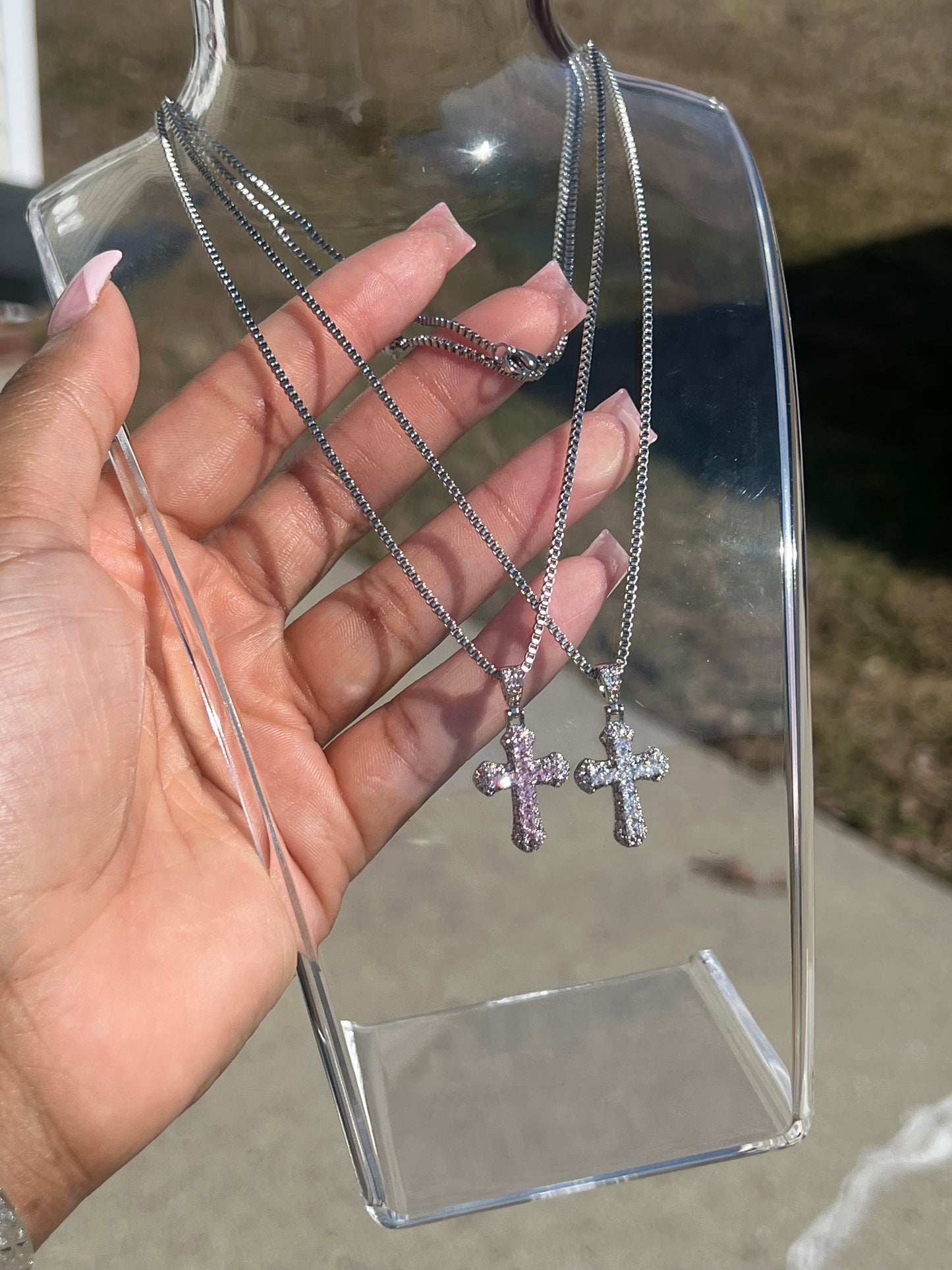 Chrome Cross Necklace