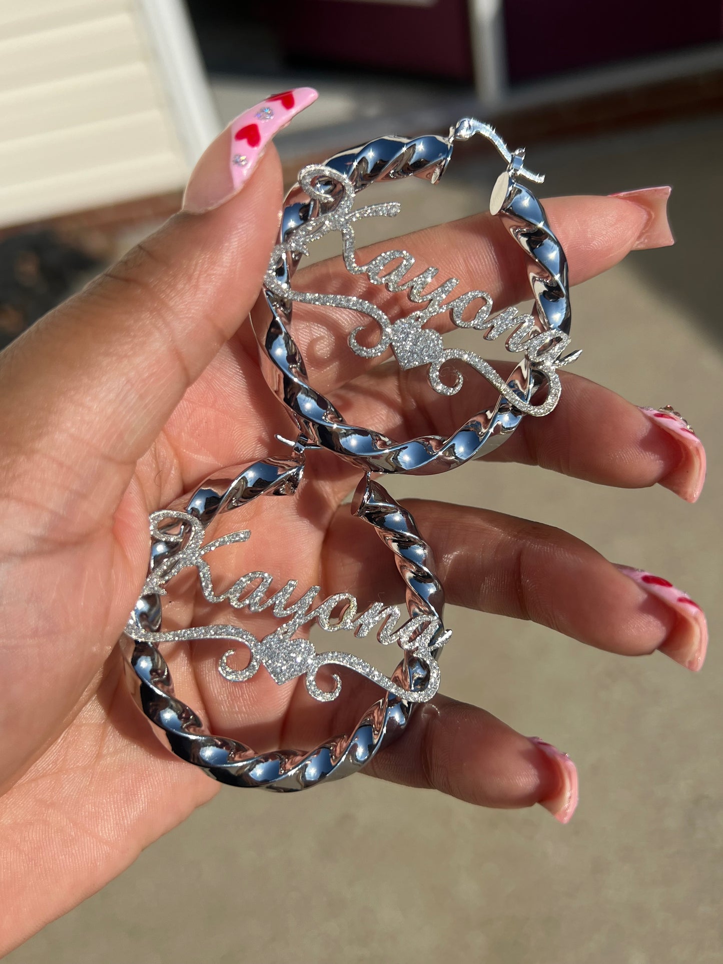 Name Hoop Earrings