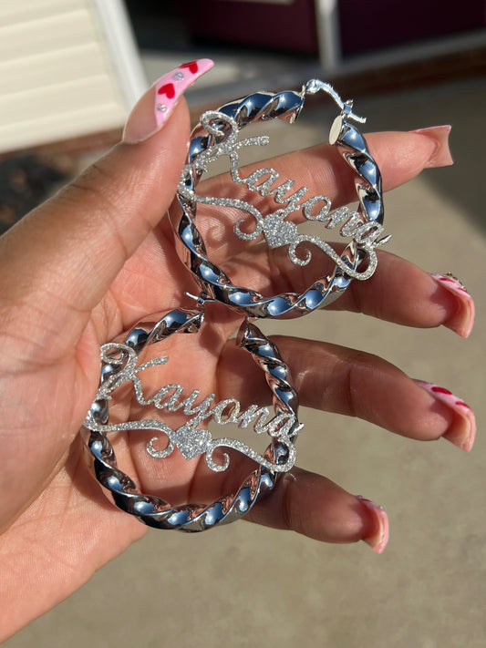 Name Hoop Earrings