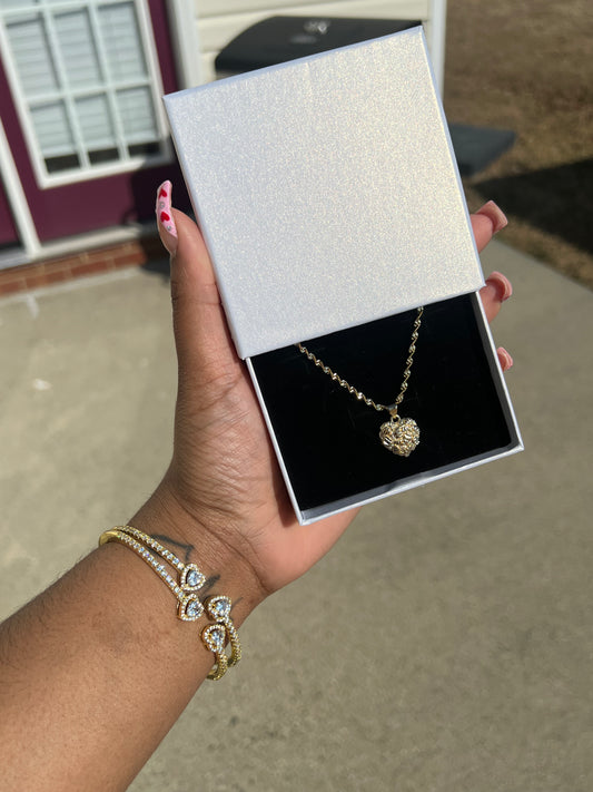 Small Nugget Heart Necklace